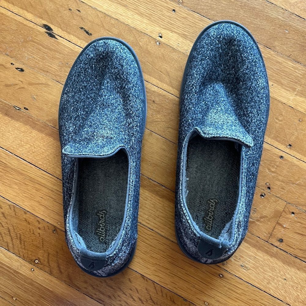 Allbirds wool loungers slip on shoes sneakers merino dark Heather gray 9 7